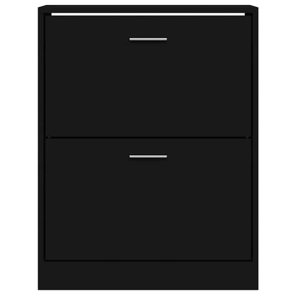 vidaXL Shoe Cabinet Black 63x24x81 cm Engineered Wood