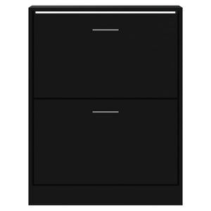vidaXL Shoe Cabinet Black 63x24x81 cm Engineered Wood