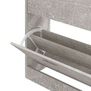 vidaXL Shoe Cabinet Concrete Grey 63x24x81 cm Engineered Wood