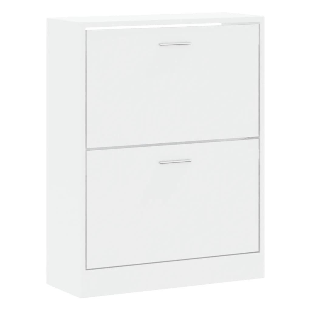 vidaXL Shoe Cabinet High Gloss White 63x24x81 cm Engineered Wood