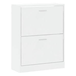 vidaXL Shoe Cabinet High Gloss White 63x24x81 cm Engineered Wood