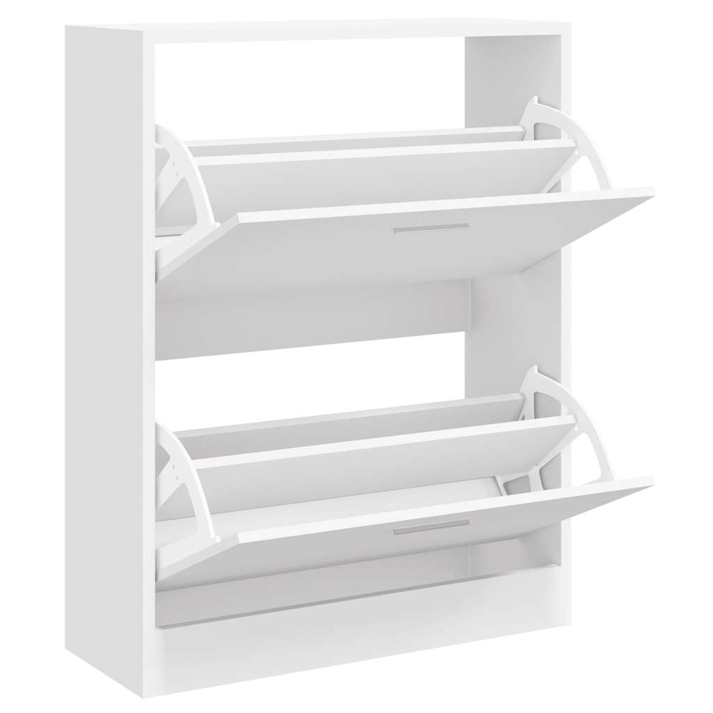 vidaXL Shoe Cabinet High Gloss White 63x24x81 cm Engineered Wood