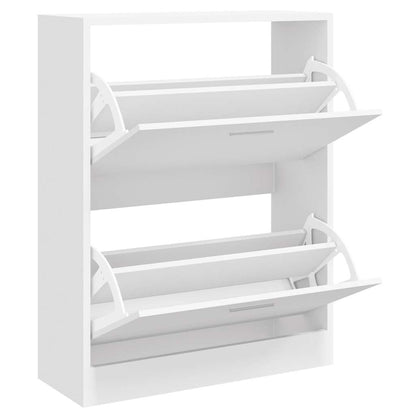vidaXL Shoe Cabinet High Gloss White 63x24x81 cm Engineered Wood