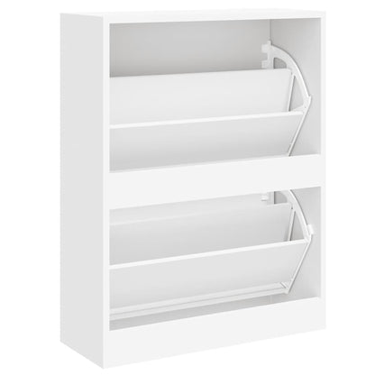 vidaXL Shoe Cabinet High Gloss White 63x24x81 cm Engineered Wood