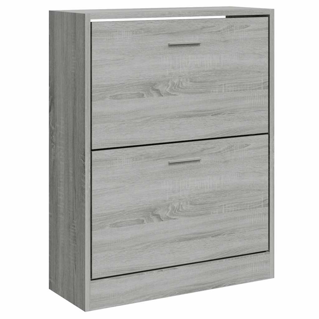 vidaXL Shoe Cabinet Grey Sonoma 63x24x81 cm Engineered Wood