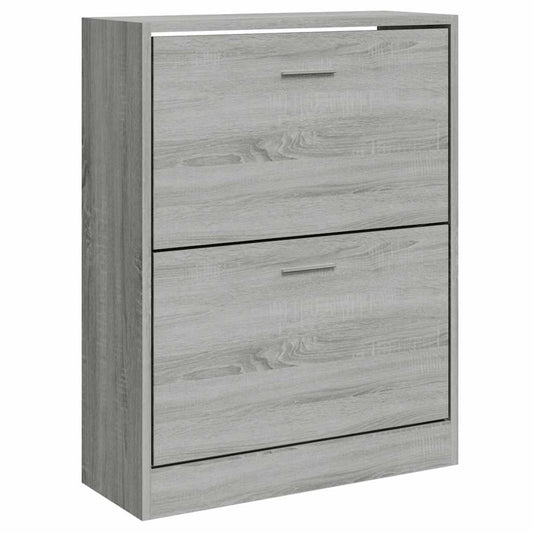 vidaXL Shoe Cabinet Grey Sonoma 63x24x81 cm Engineered Wood