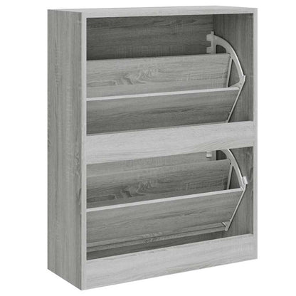 vidaXL Shoe Cabinet Grey Sonoma 63x24x81 cm Engineered Wood