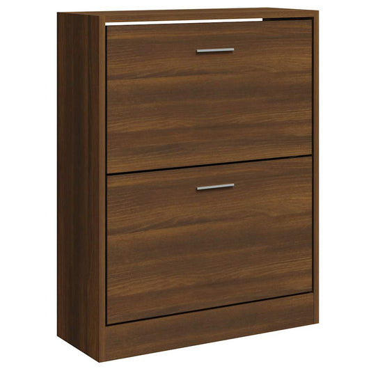 vidaXL Shoe Cabinet Brown Oak 63x24x81 cm Engineered Wood