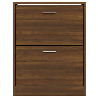vidaXL Shoe Cabinet Brown Oak 63x24x81 cm Engineered Wood