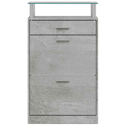 vidaXL Shoe Cabinet Concrete Grey 63x24x104 cm Engineered Wood