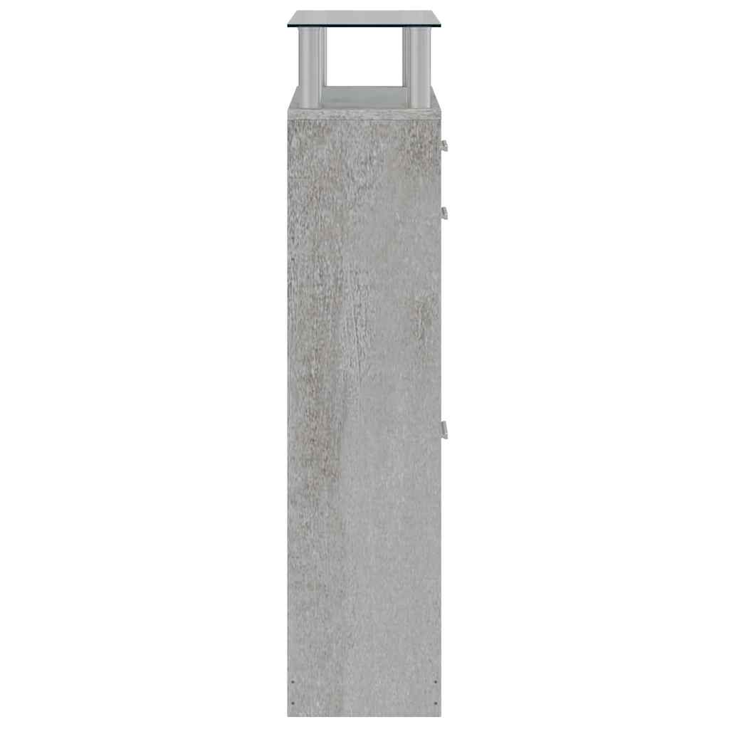 vidaXL Shoe Cabinet Concrete Grey 63x24x104 cm Engineered Wood
