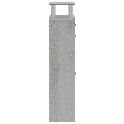 vidaXL Shoe Cabinet Concrete Grey 63x24x104 cm Engineered Wood