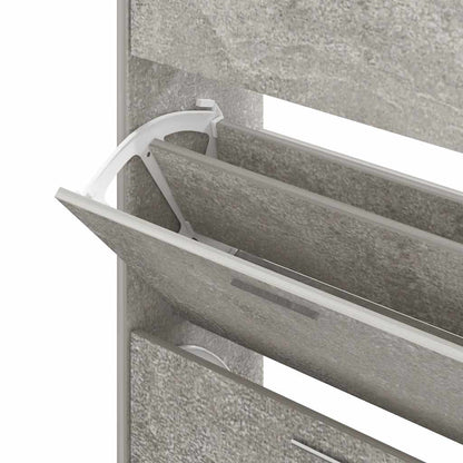 vidaXL Shoe Cabinet Concrete Grey 63x24x104 cm Engineered Wood