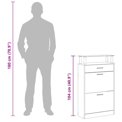 vidaXL Shoe Cabinet Concrete Grey 63x24x104 cm Engineered Wood