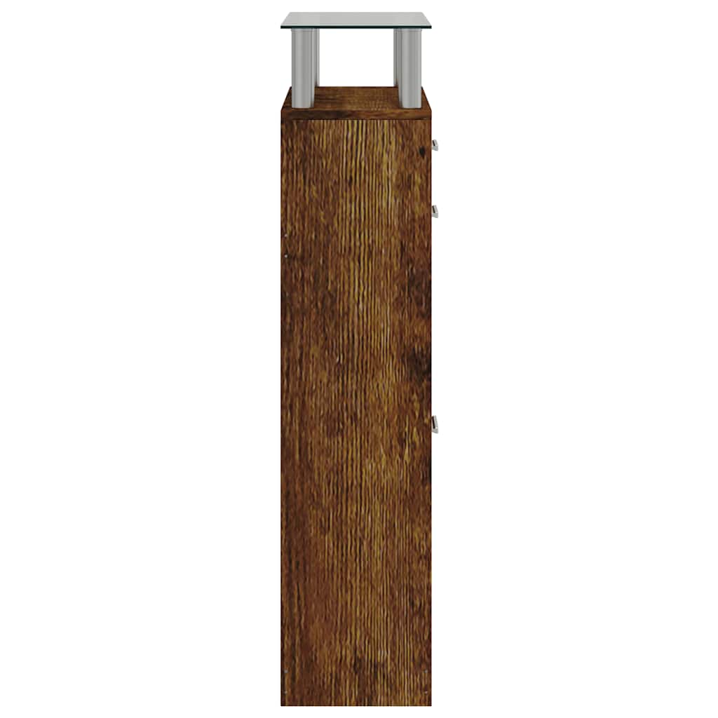 vidaXL Shoe Cabinet Smoked Oak 63x24x104 cm Engineered Wood