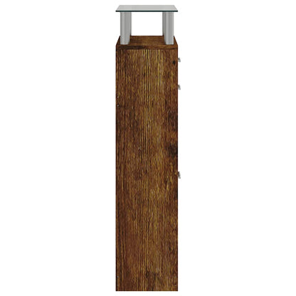 vidaXL Shoe Cabinet Smoked Oak 63x24x104 cm Engineered Wood