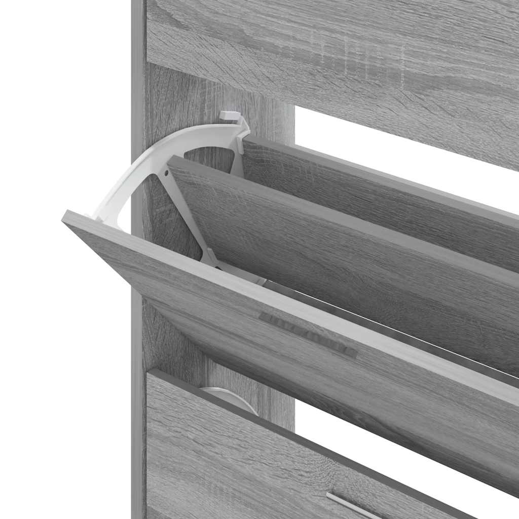 vidaXL Shoe Cabinet Grey Sonoma 63x24x104 cm Engineered Wood