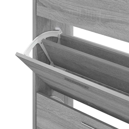 vidaXL Shoe Cabinet Grey Sonoma 63x24x104 cm Engineered Wood