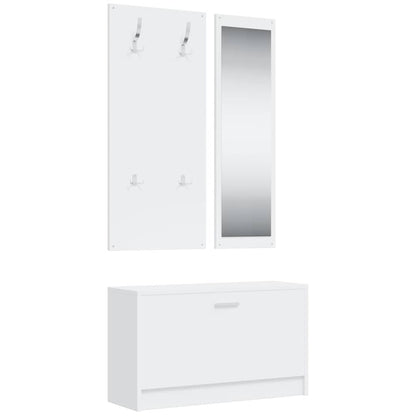 vidaXL 3-in-1 Shoe Cabinet Set White Engineered Wood