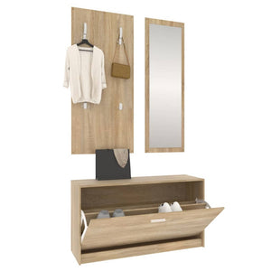 vidaXL 3-in-1 Shoe Cabinet Set Sonoma Oak Engineered Wood