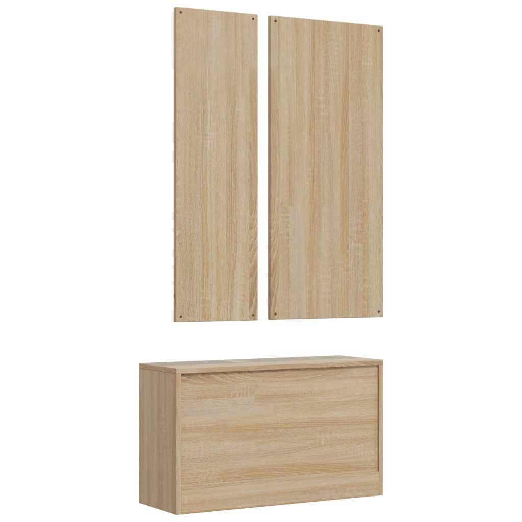 vidaXL 3-in-1 Shoe Cabinet Set Sonoma Oak Engineered Wood