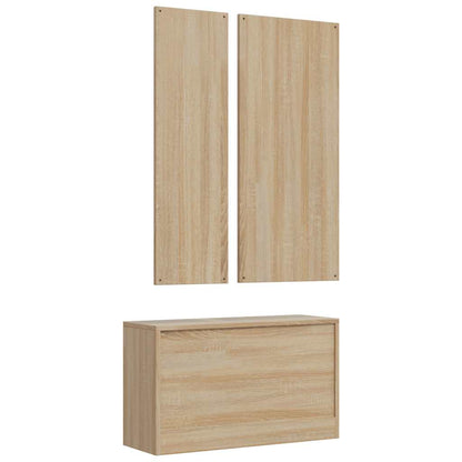 vidaXL 3-in-1 Shoe Cabinet Set Sonoma Oak Engineered Wood