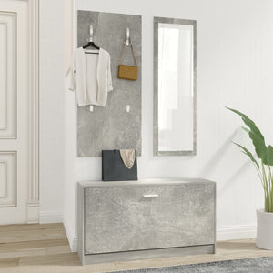 vidaXL 3-in-1 Shoe Cabinet Set Concrete Grey Engineered Wood