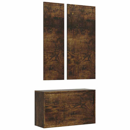 vidaXL 3-in-1 Shoe Cabinet Set Smoked Oak Engineered Wood