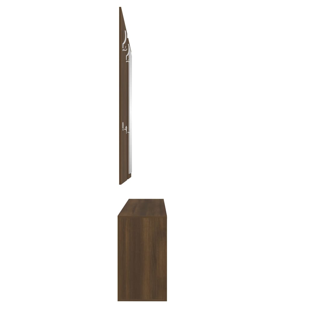 vidaXL 3-in-1 Shoe Cabinet Set Brown Oak Engineered Wood