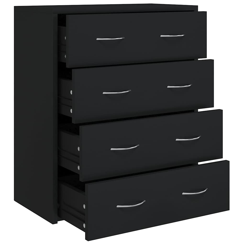 vidaXL Sideboard with 4 Drawers 60x30,5x71 cm Black