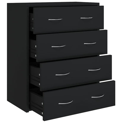 vidaXL Sideboard with 4 Drawers 60x30,5x71 cm Black