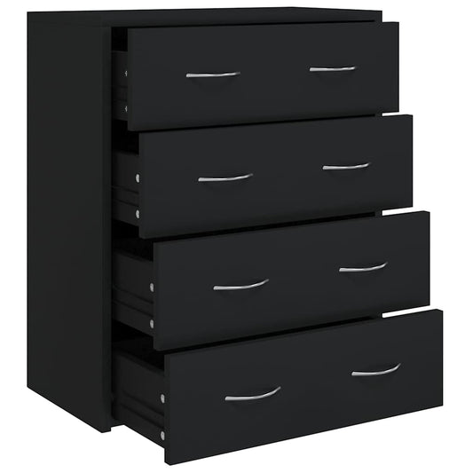 vidaXL Sideboard with 4 Drawers 60x30,5x71 cm Black
