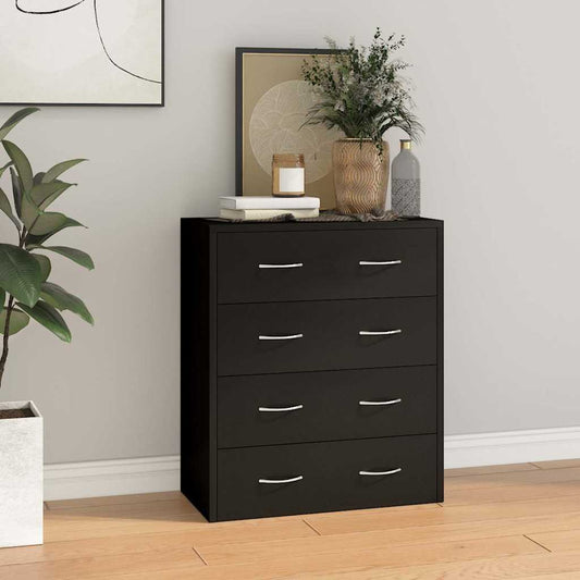 vidaXL Sideboard with 4 Drawers 60x30,5x71 cm Black