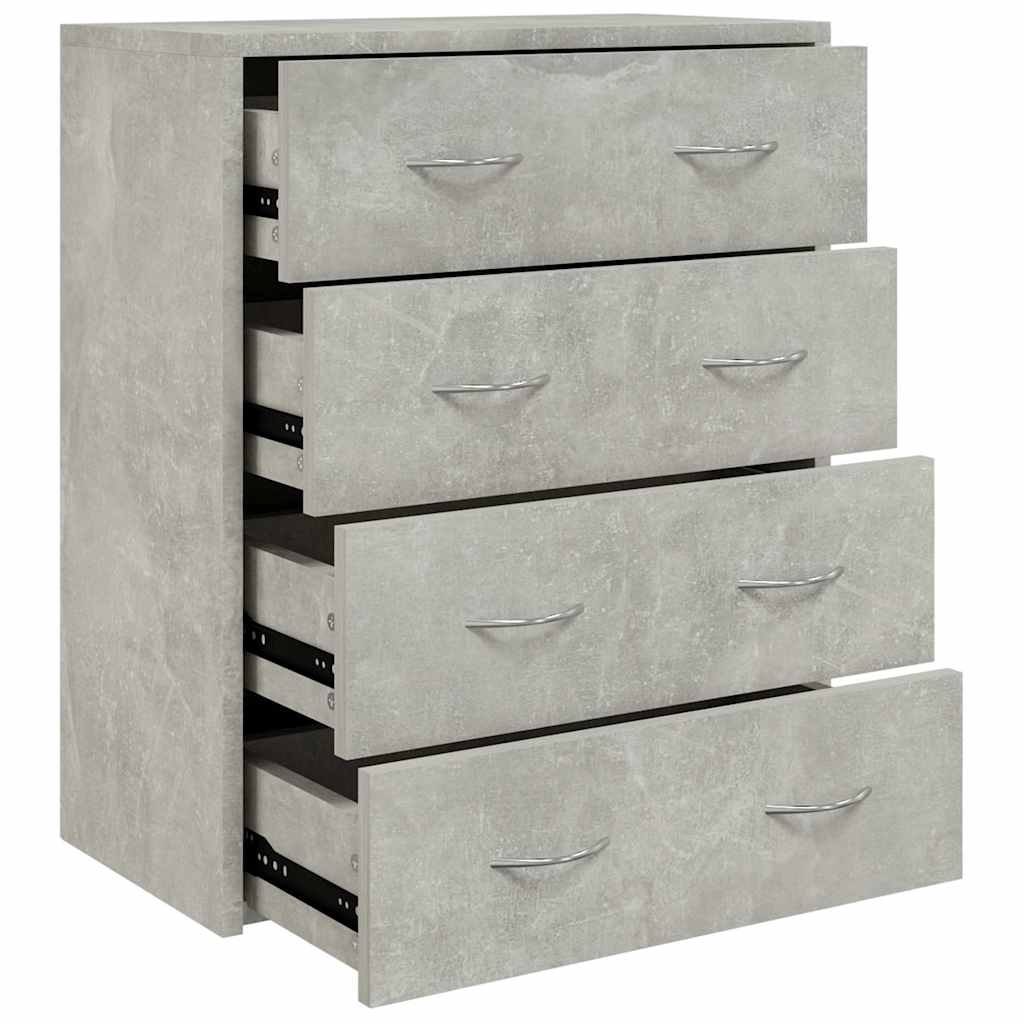 vidaXL Sideboard with 4 Drawers 60x30,5x71 cm Concrete Grey