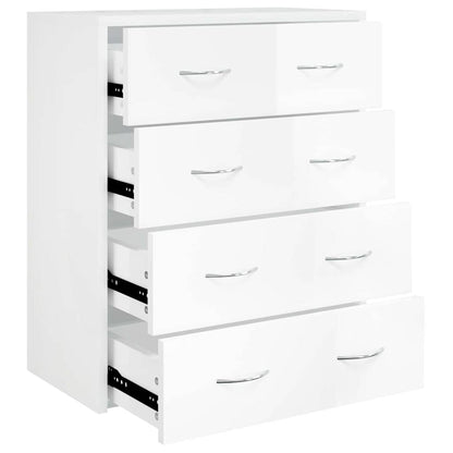 vidaXL Sideboard with 4 Drawers 60x30,5x71 cm High Gloss White