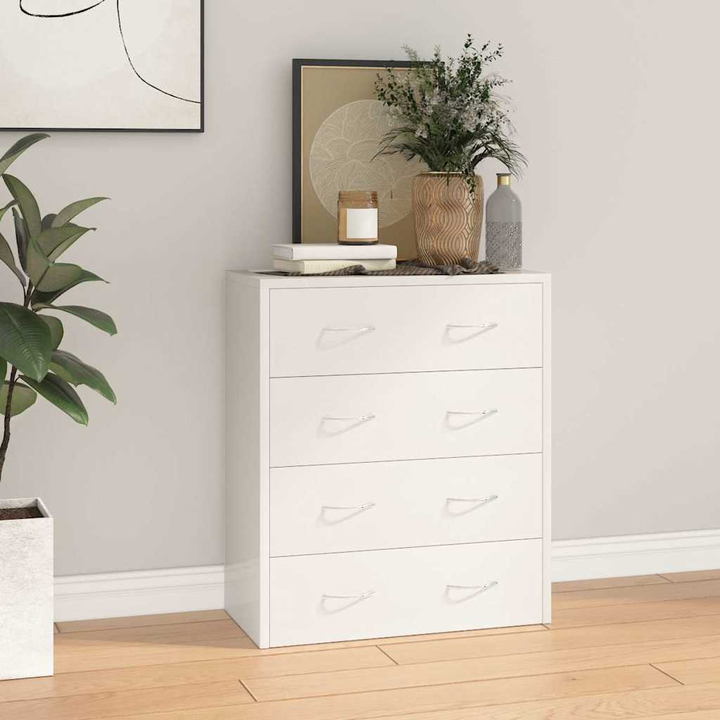 vidaXL Sideboard with 4 Drawers 60x30,5x71 cm High Gloss White