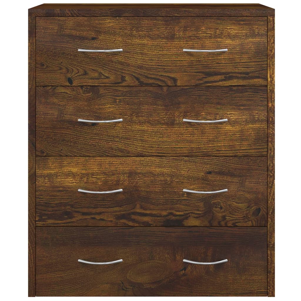 vidaXL Sideboard with 4 Drawers 60x30.5x71 cm Smoked Oak