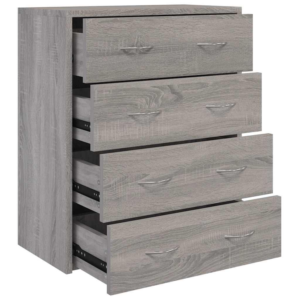 vidaXL Sideboard with 4 Drawers 60x30,5x71 cm Grey Sonoma