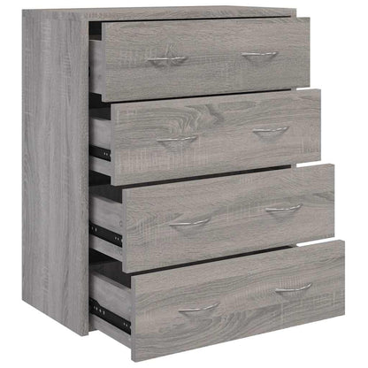 vidaXL Sideboard with 4 Drawers 60x30,5x71 cm Grey Sonoma