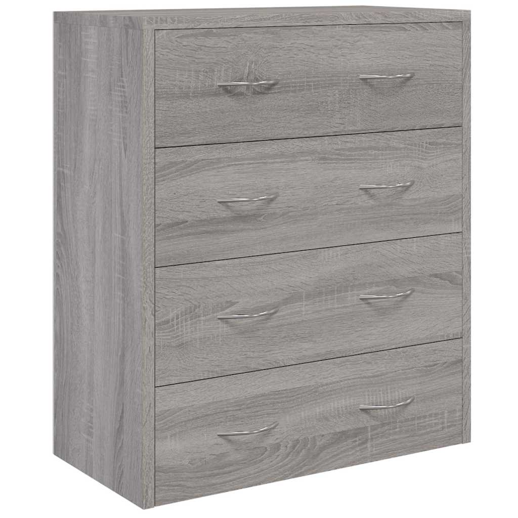 vidaXL Sideboard with 4 Drawers 60x30,5x71 cm Grey Sonoma