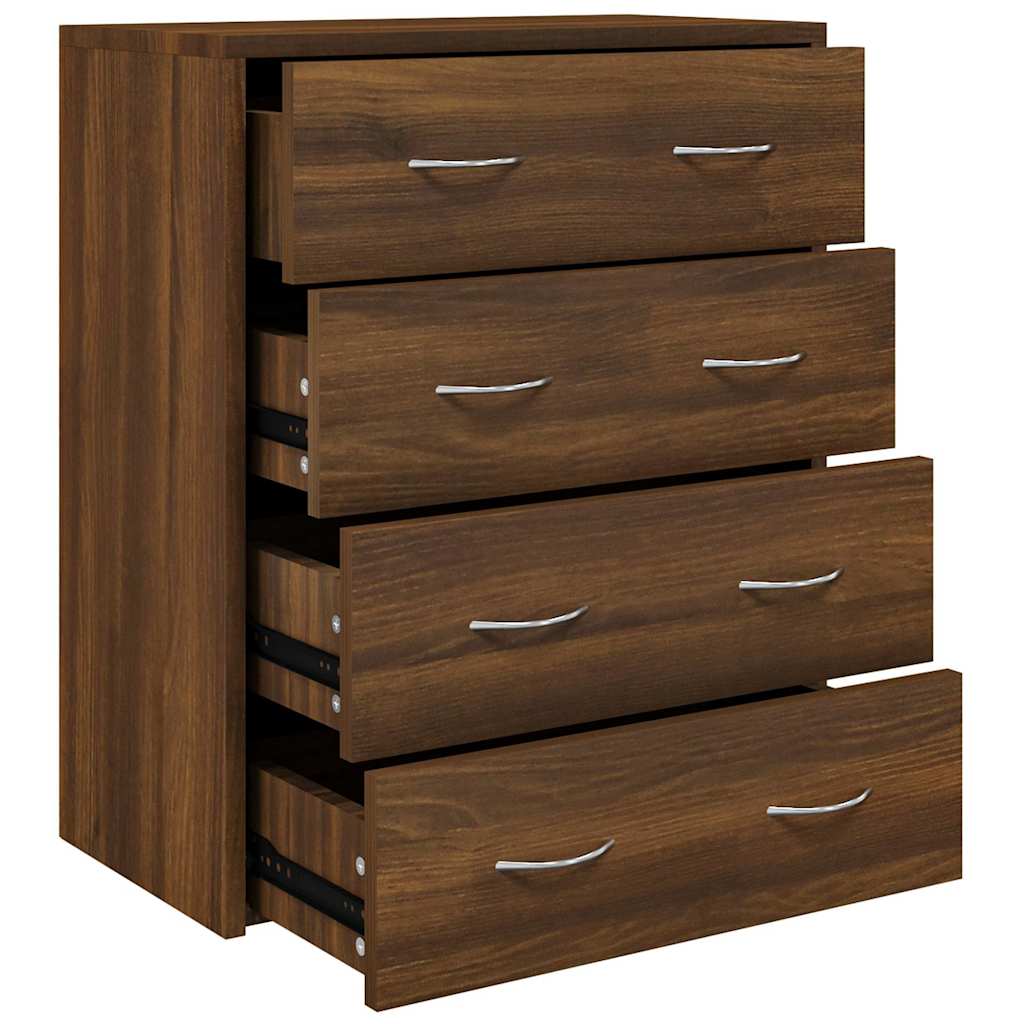 vidaXL Sideboard with 4 Drawers 60x30,5x71 cm Brown Oak