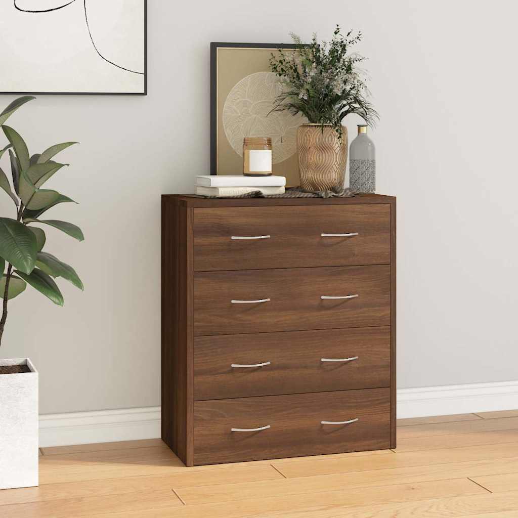 vidaXL Sideboard with 4 Drawers 60x30,5x71 cm Brown Oak