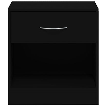 vidaXL Bedside Cabinets 2 pcs with Drawer Black