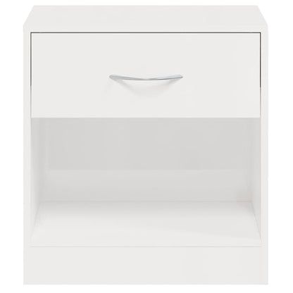 vidaXL Bedside Cabinets 2 pcs with Drawer High Gloss White