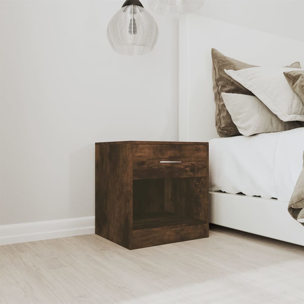 vidaXL Bedside Cabinets 2 pcs with Drawer Smoked Oak