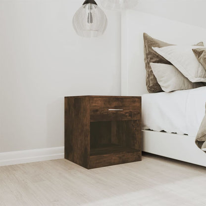 vidaXL Bedside Cabinets 2 pcs with Drawer Smoked Oak