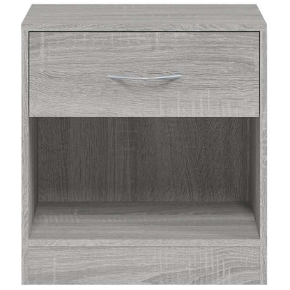 vidaXL Bedside Cabinets 2 pcs with Drawer Grey Sonoma