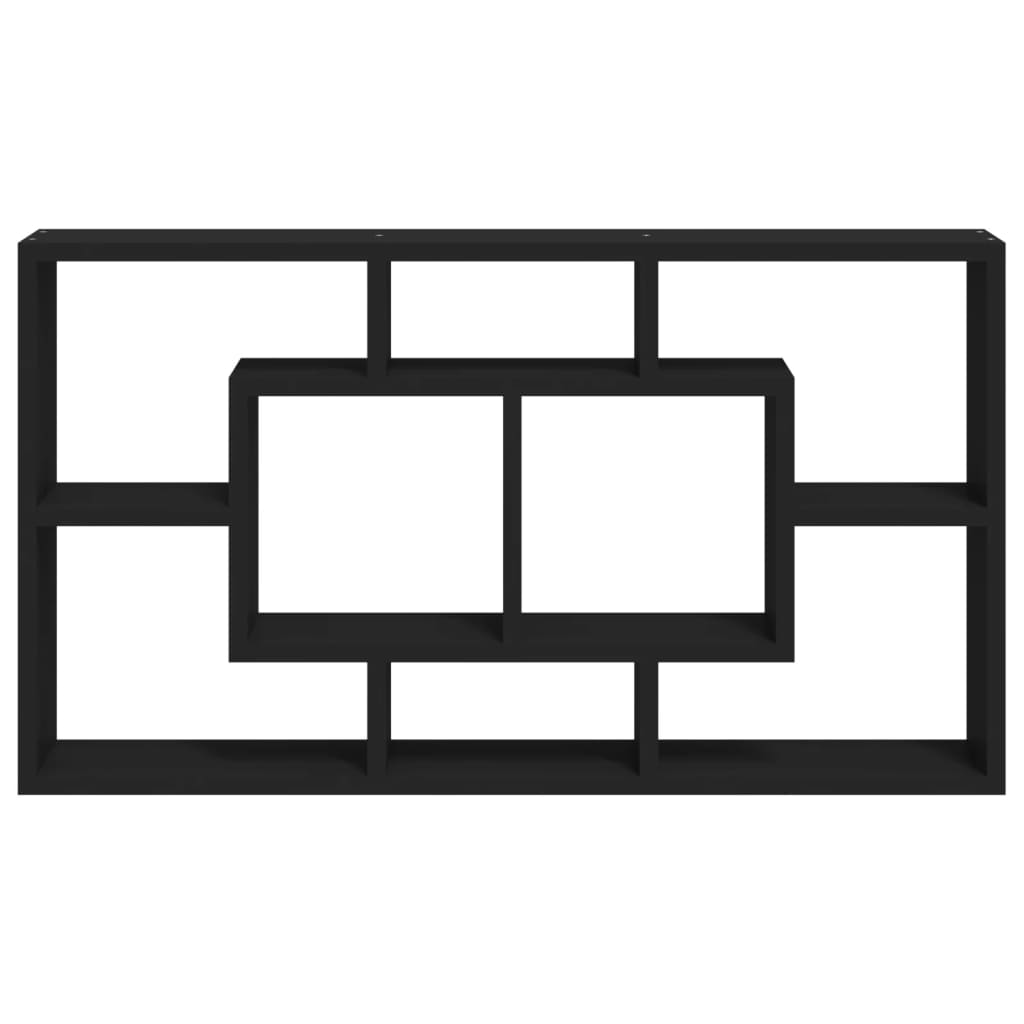 vidaXL Wall Display Shelf 8 Compartments Black