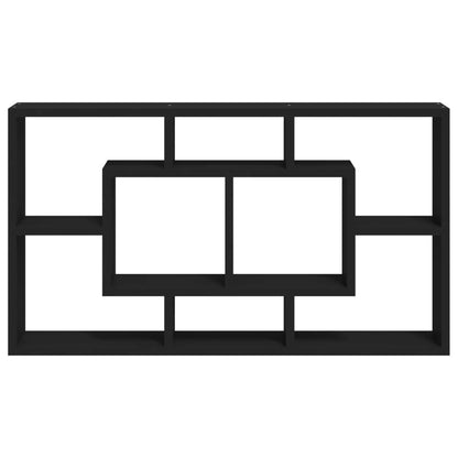 vidaXL Wall Display Shelf 8 Compartments Black