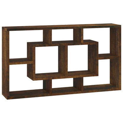 vidaXL Wall Display Shelf 8 Compartments Smoked Oak
